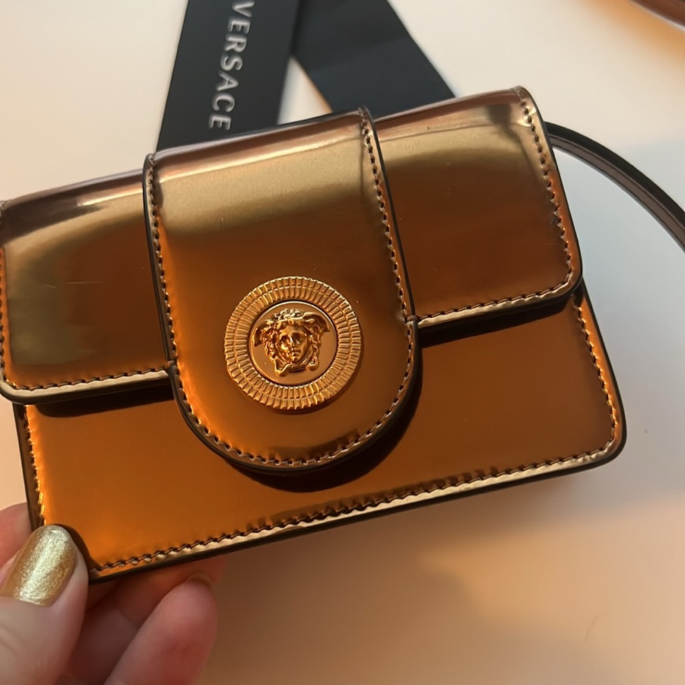 Versace Metallic Gold Crossbody Bag